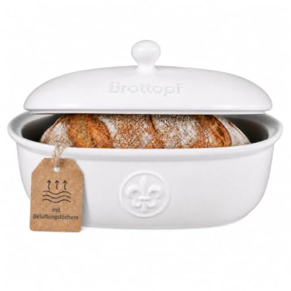 Ovaler Brottopf in Weiß